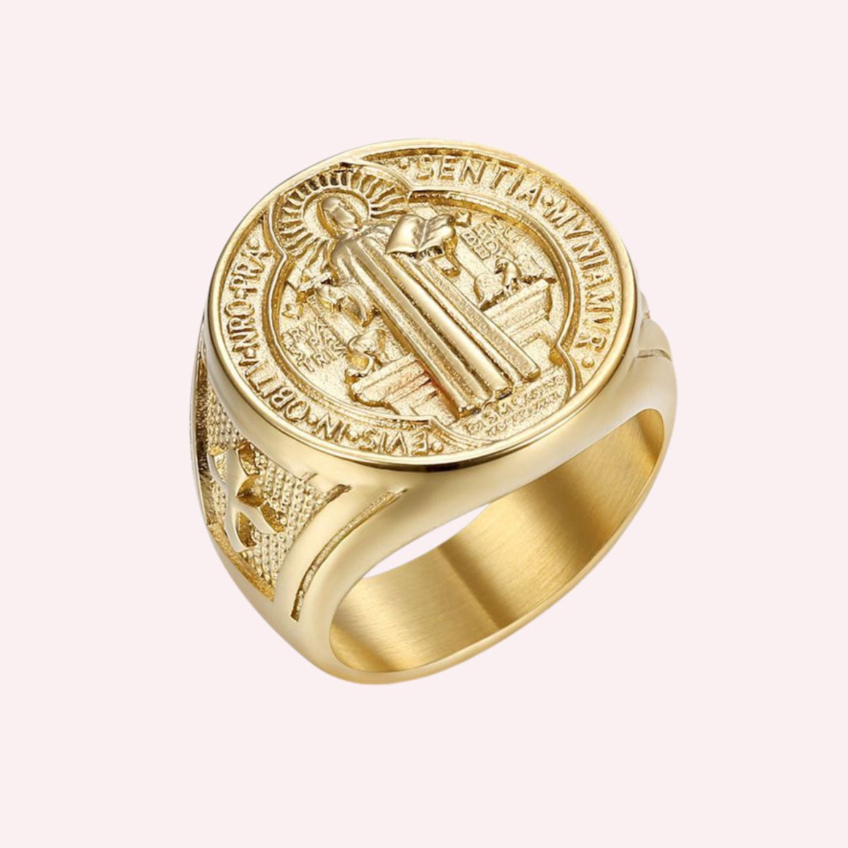 Bague Saint Benoît – Acier Inoxydable - Bijoux Croix