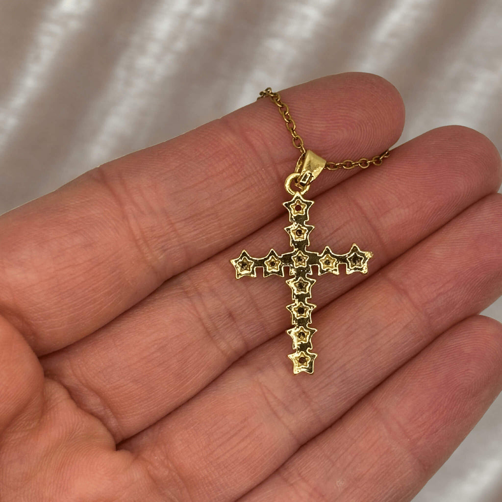 Pendentif Noémie Acier inoxydable et Zircons - Bijoux Croix