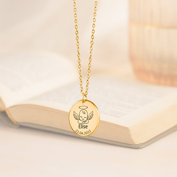Collier Ange Personnalisé à graver - Vue secondaire