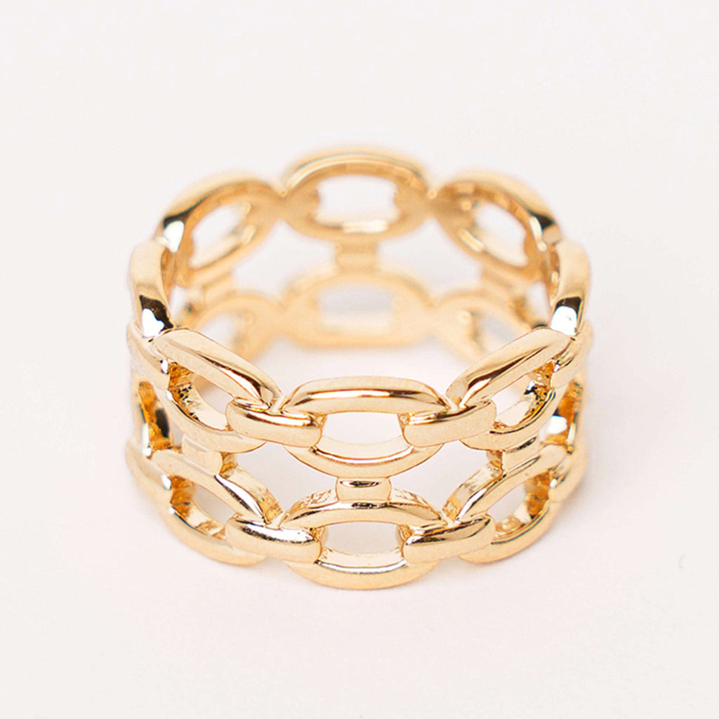 Bague Chaînette Plaqué Or - Bijoux Croix