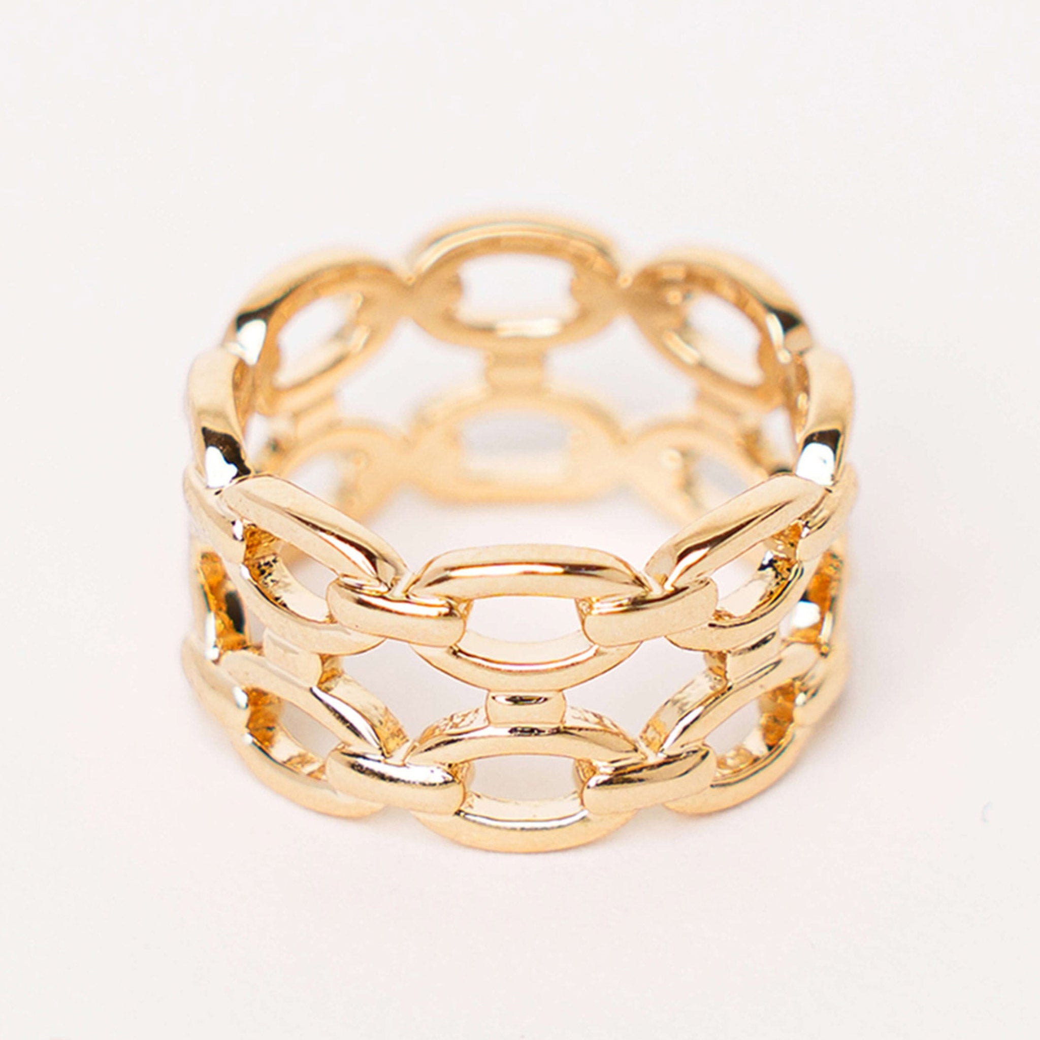 Bague Chaînette Plaqué Or - Bijoux Croix