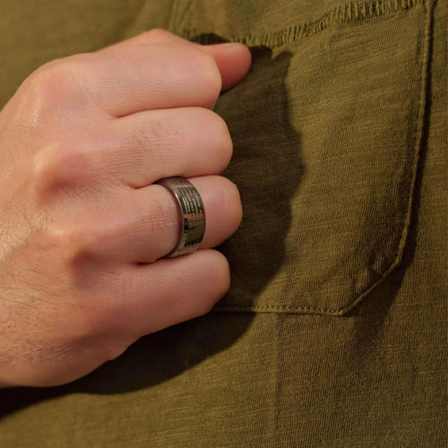 Bague Prière en tungstène - Bijoux Croix