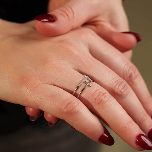 Anillo Maël Minimaliste Plata 925 - Finition Plata portée