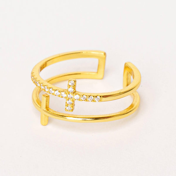 Bague Maël Minimaliste en Argent 925 - Finition Or - Vue secondaire