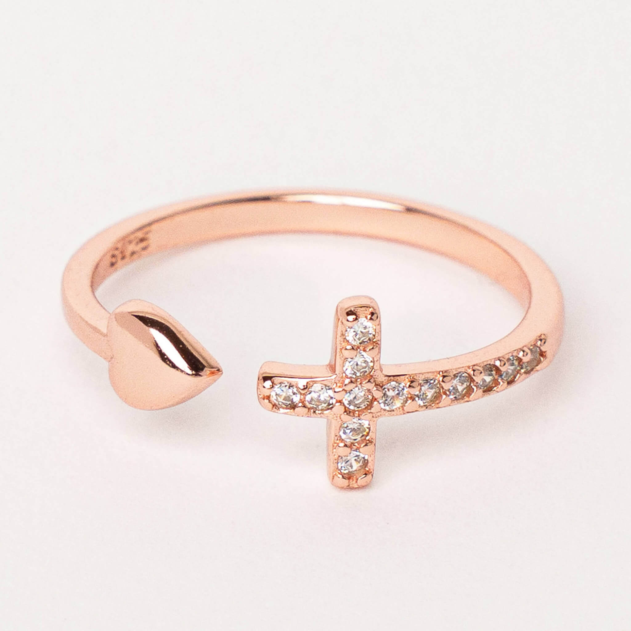 Bague Nathalie finition or rose – Croix et Cœur - Bijoux Croix