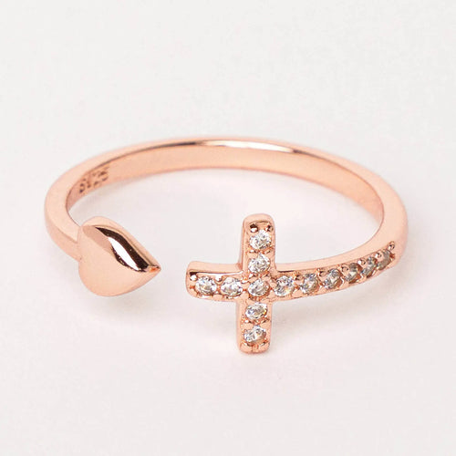 Bague Nathalie finition or rose – Croix et Cœur - Bijoux Croix