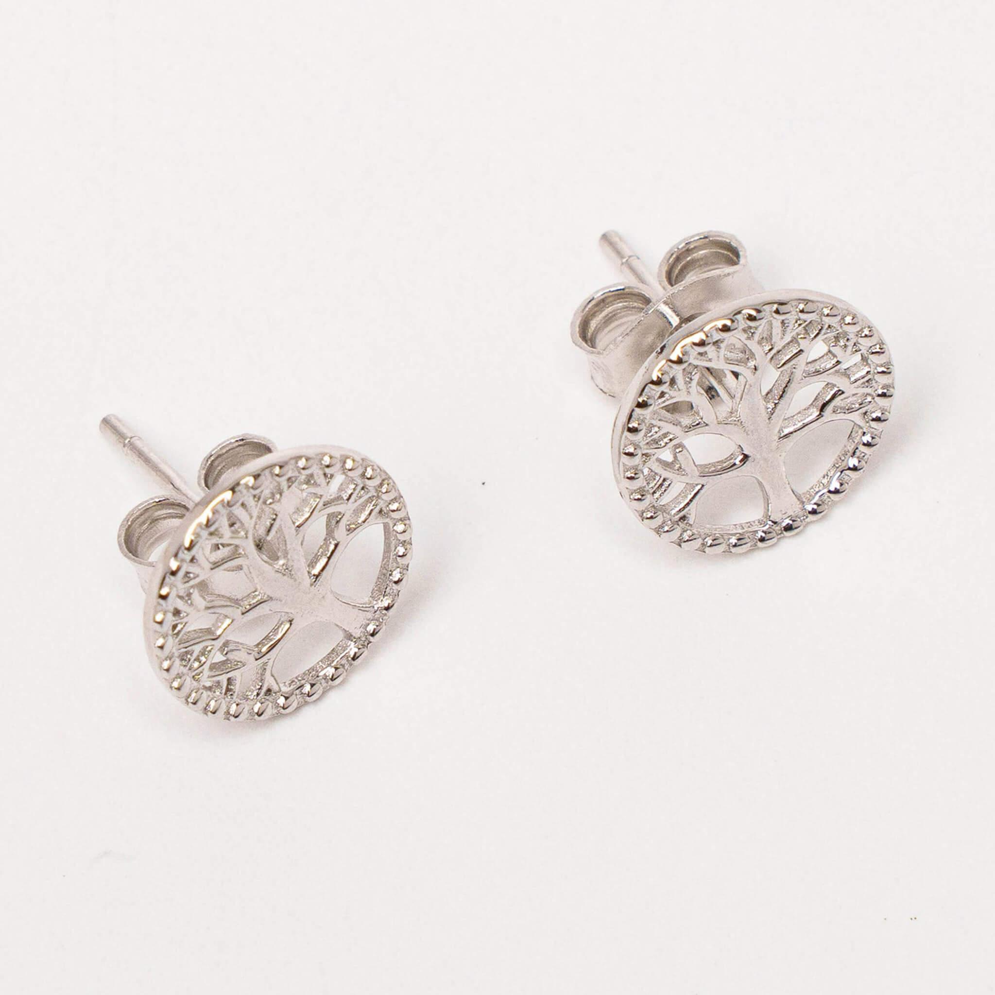 Boucles d’oreilles Arbre de Vie en Argent 925 & Moissanite - Bijoux Croix