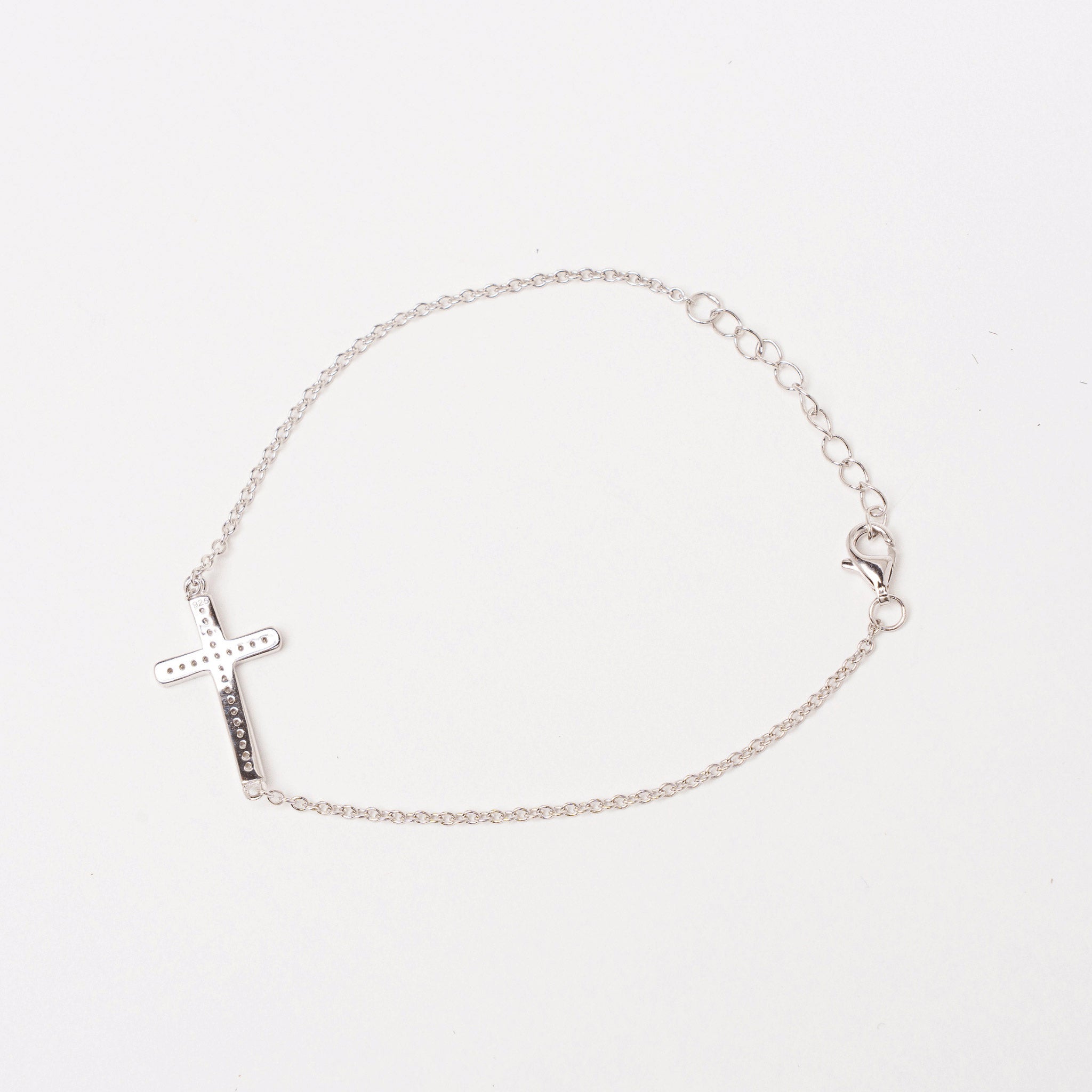 Bracelet Raphaël Argent 925 Rhodié avec Zircons - Bijoux Croix