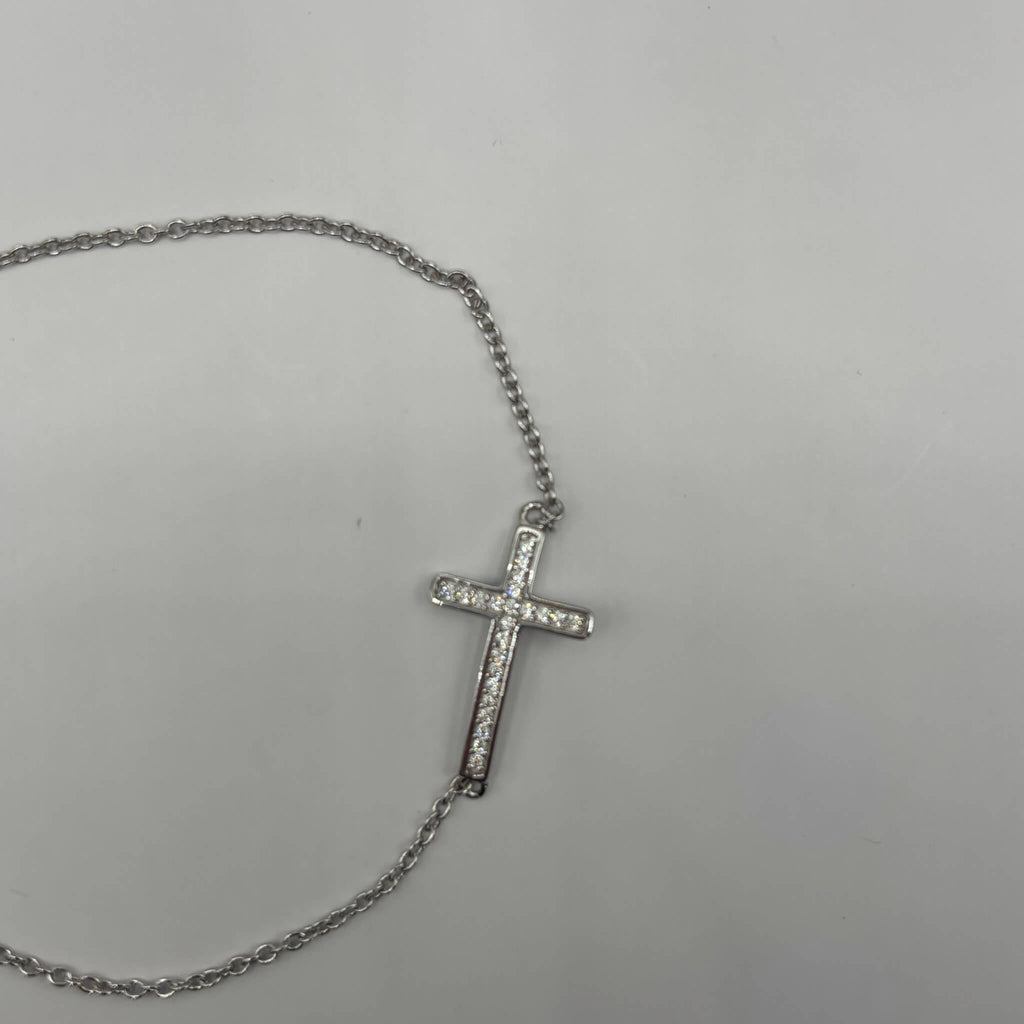 Bracelet Raphaël Argent 925 Rhodié avec Zircons - Bijoux Croix