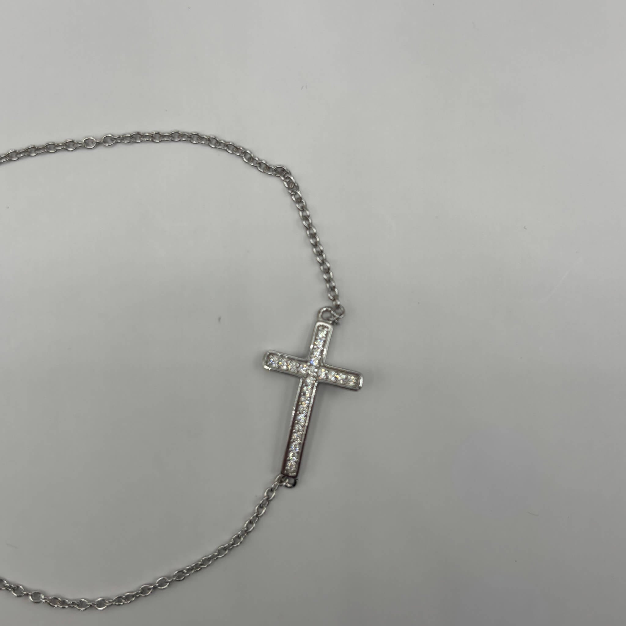 Bracelet Raphaël Argent 925 Rhodié avec Zircons - Bijoux Croix