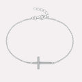 Bracelet Raphaël Argent 925 Rhodié avec Zircons - Bijoux Croix