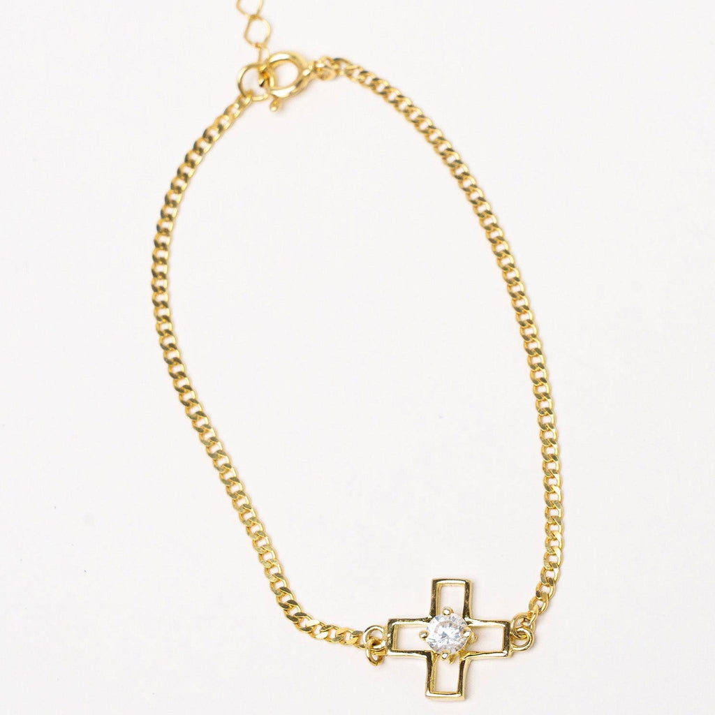 Bracelet Seth en Argent Plaqué Or 24 carats - Bijoux Croix