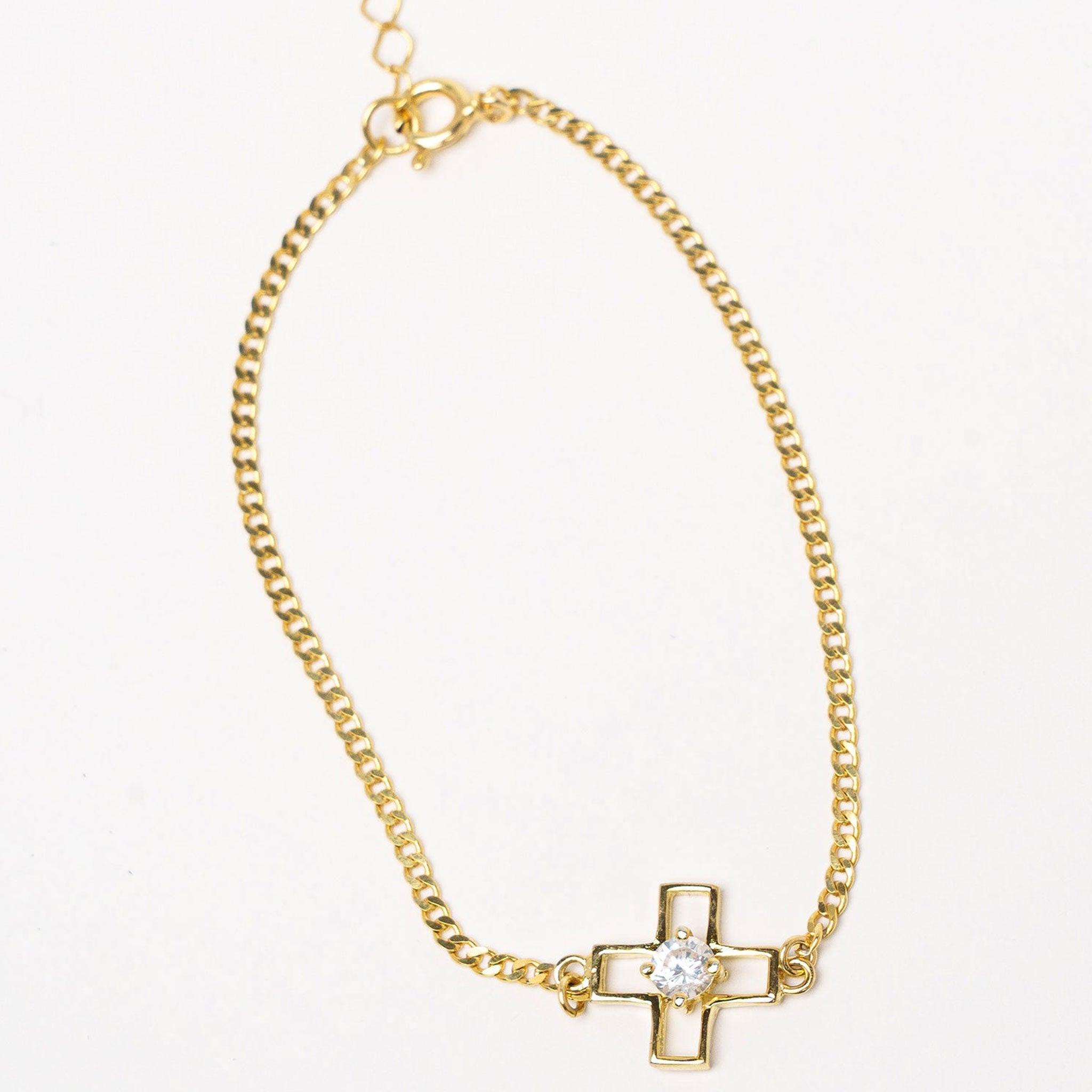 Bracelet Seth en Argent Plaqué Or 24 carats - Bijoux Croix