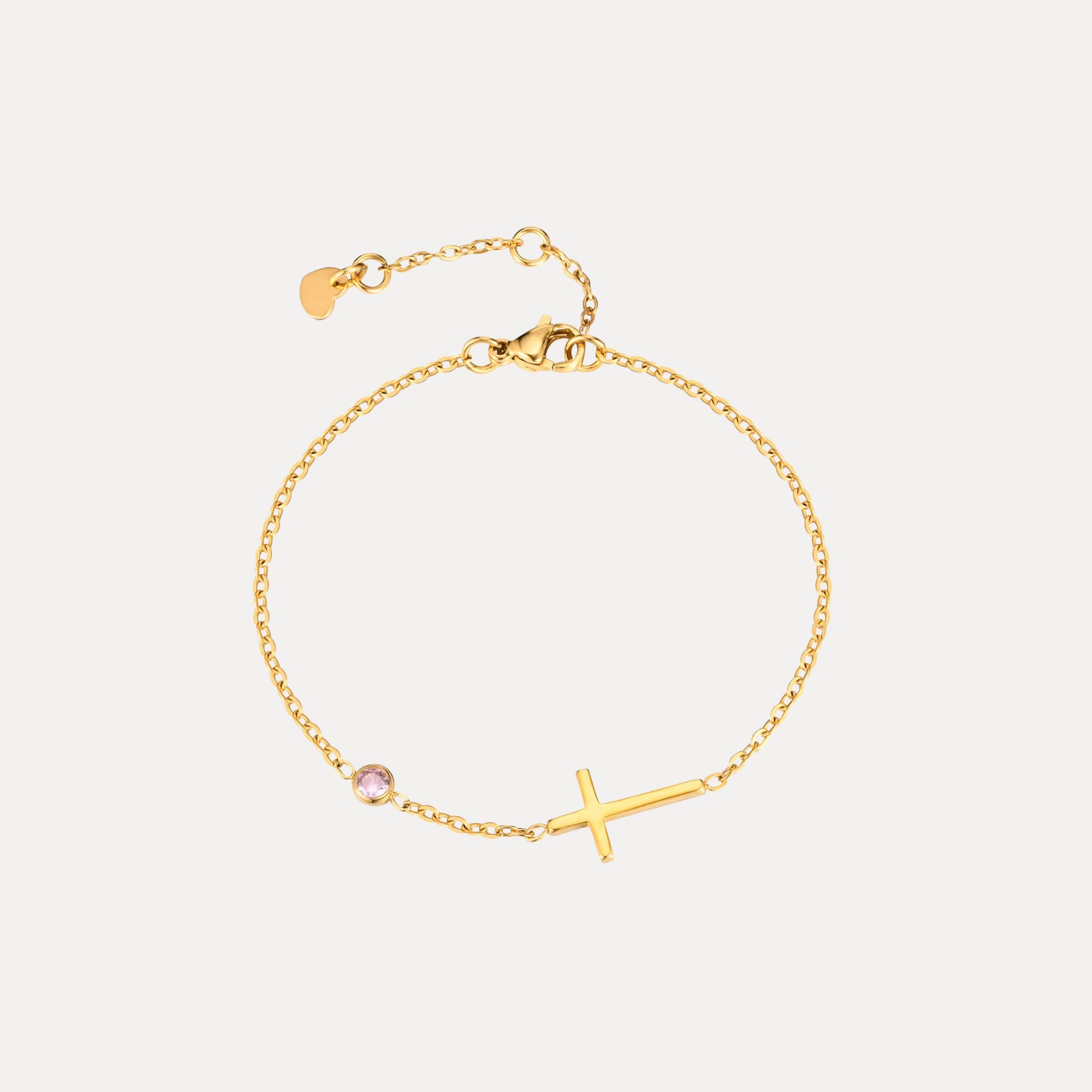 Bracelet Joël Acier inoxydable et Zircons - Bijoux Croix