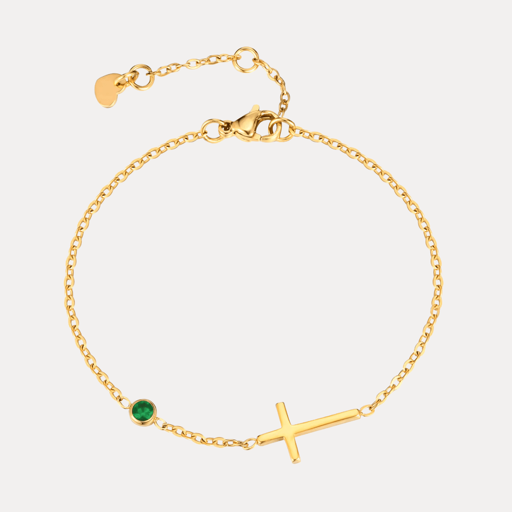 Bracelet Joël Acier inoxydable et Zircons - Bijoux Croix
