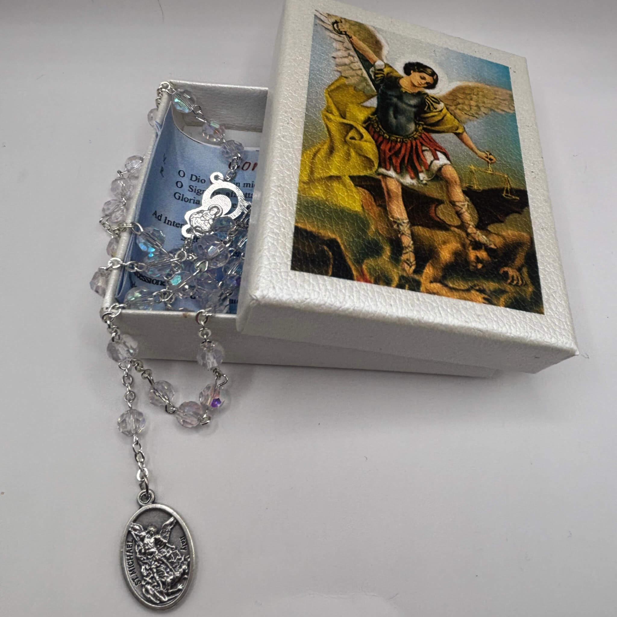 Chapelet de Saint Michel en cristal - Bijoux Croix