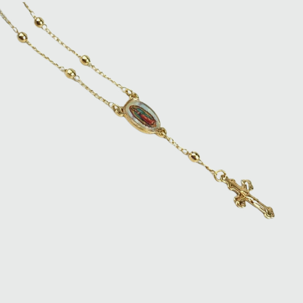 Chapelet Rosaire en Or 18 Carats - Vierge de Guadalupe - Bijoux Croix