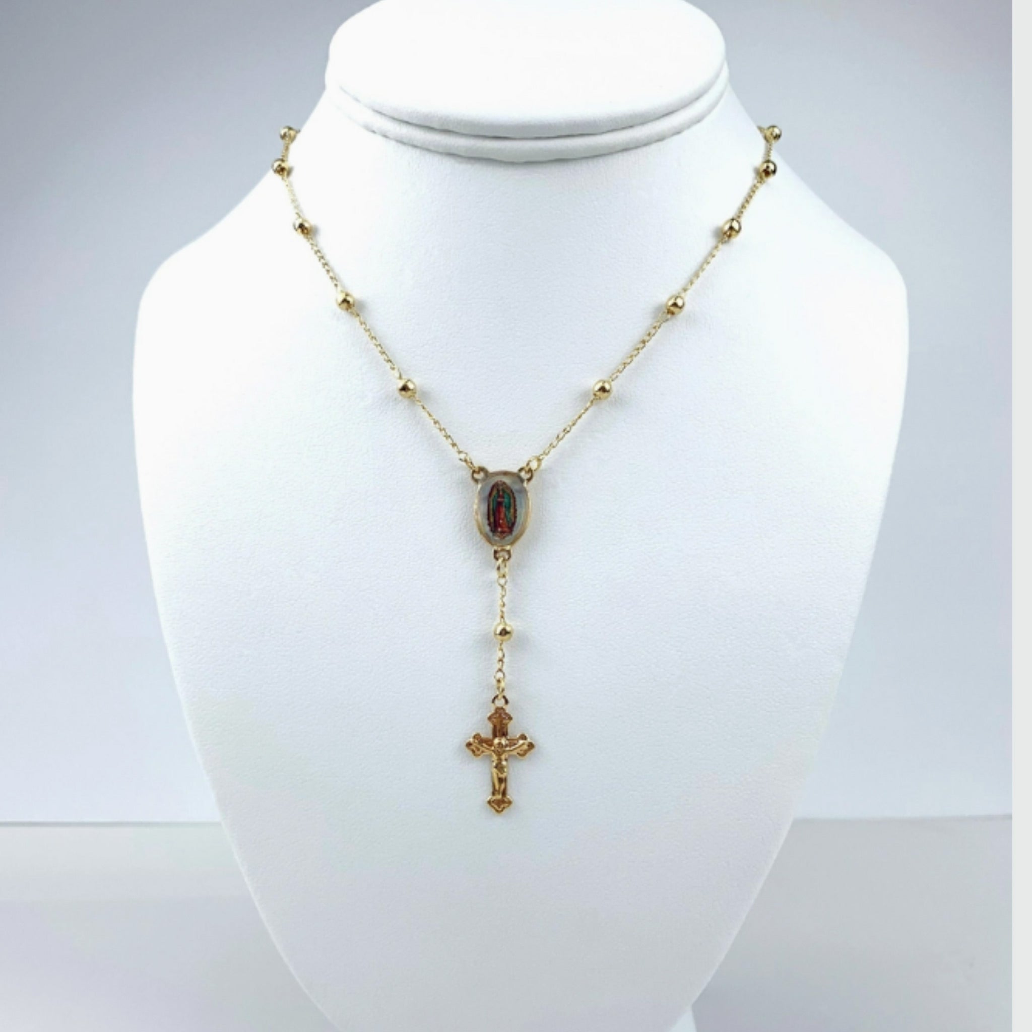 Chapelet Rosaire en Or 18 Carats - Vierge de Guadalupe - Bijoux Croix