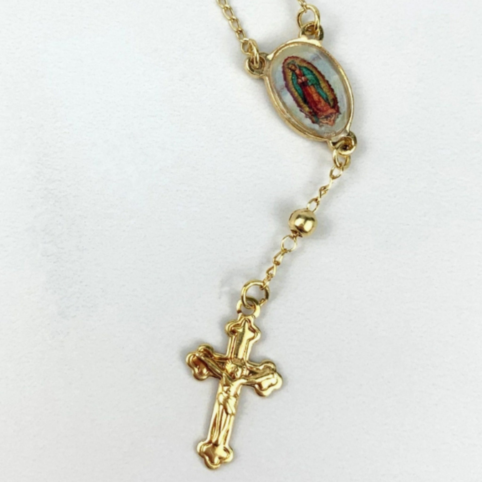 Chapelet Rosaire en Or 18 Carats - Vierge de Guadalupe - Bijoux Croix