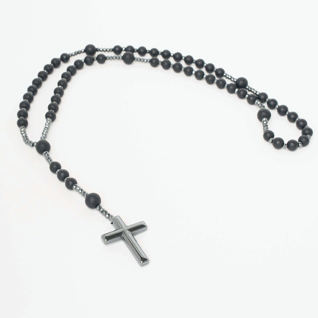 Chapelet en Hématite Naturelle Élie - Bijoux Croix