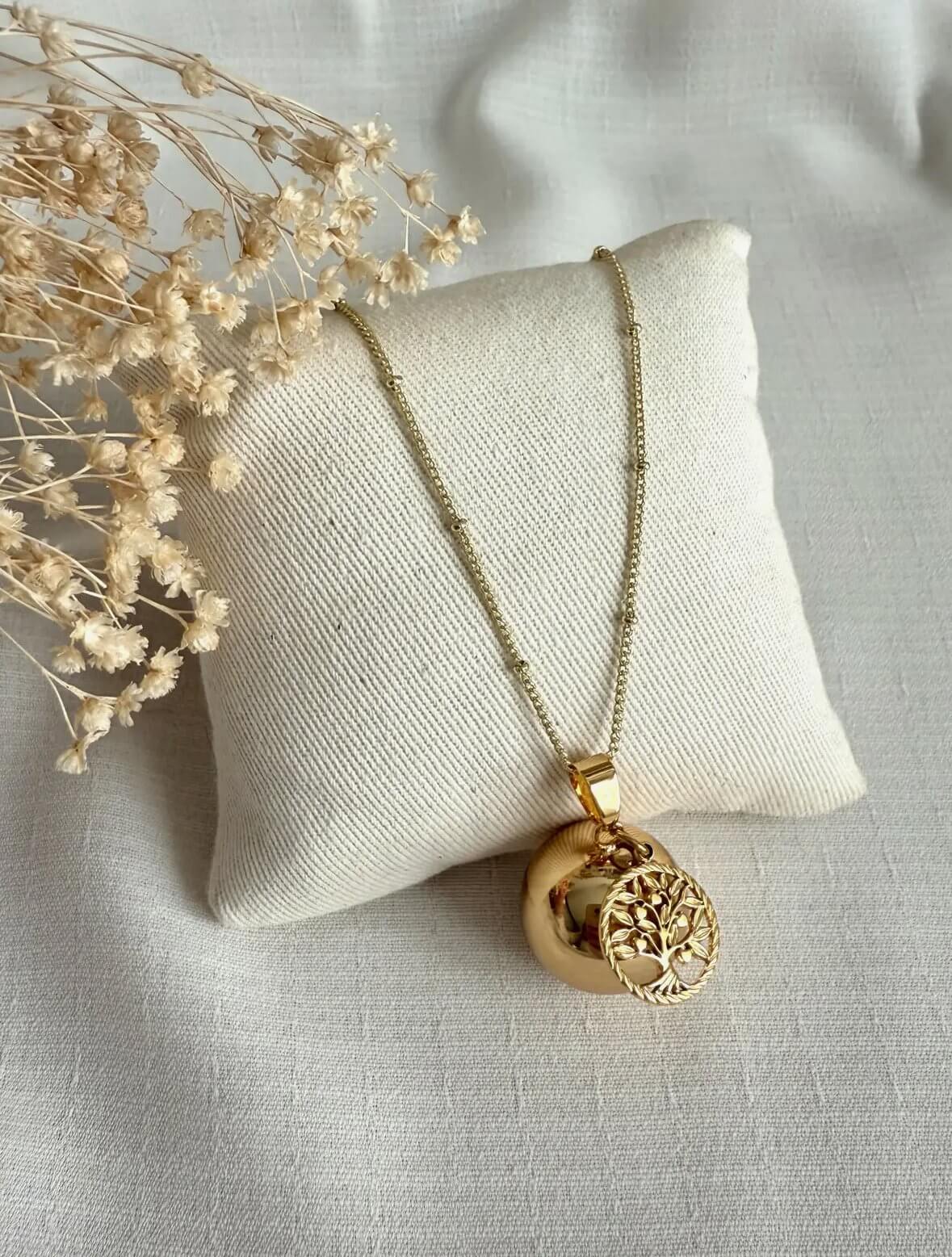 Bola de Grossesse Doré – Arbre de Vie - Bijoux Croix