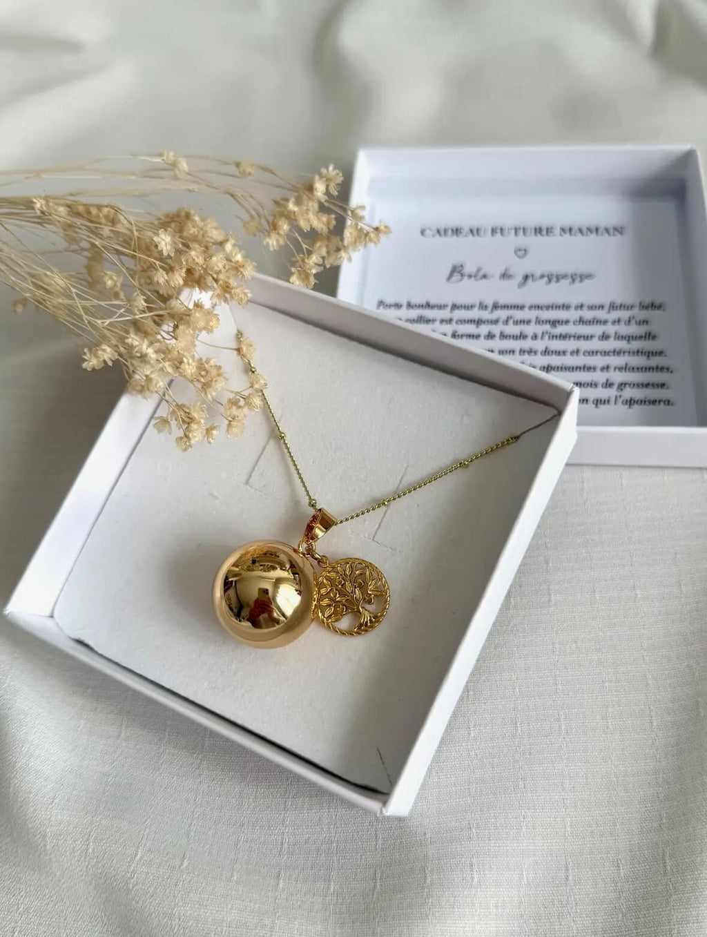 Bola de Grossesse Doré – Arbre de Vie - Bijoux Croix