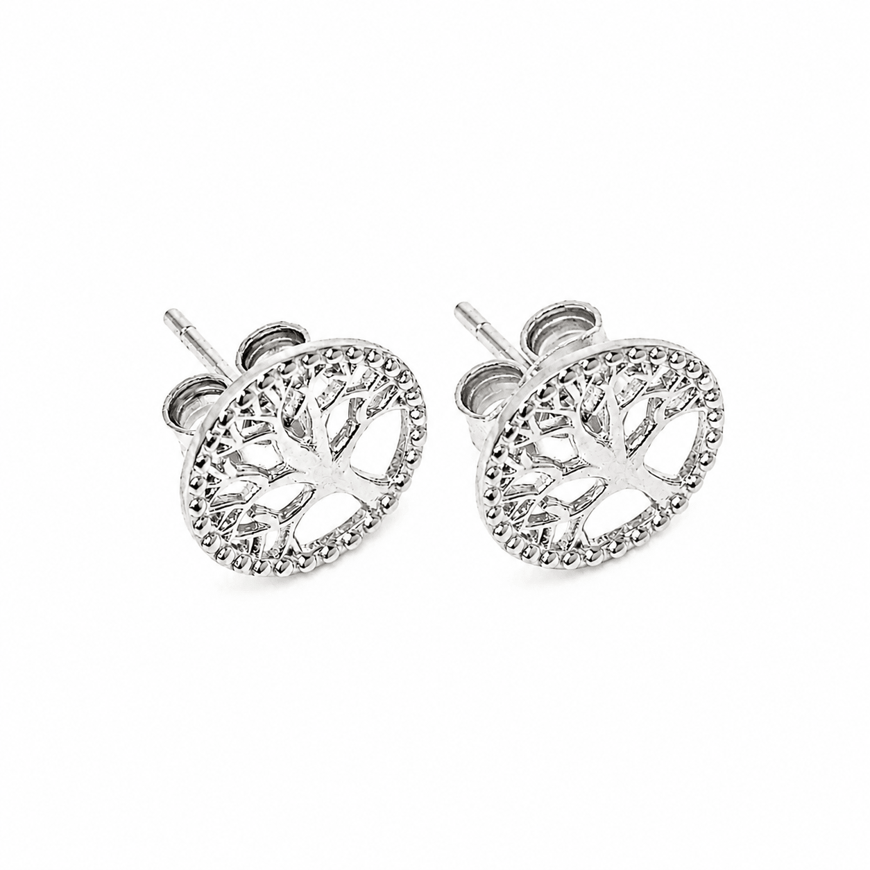 Boucles d’oreilles Arbre de Vie - Moissanite - Bijoux Croix