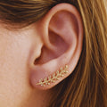 Boucles d’oreilles contours d’oreilles Rameau - Argent Rhodié ou Plaqué Or - Bijoux Croix