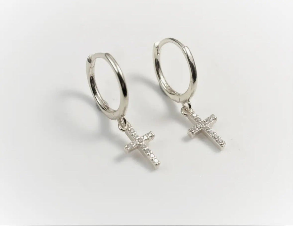 Boucles d'Oreilles Créoles Sarah - Bijoux Croix