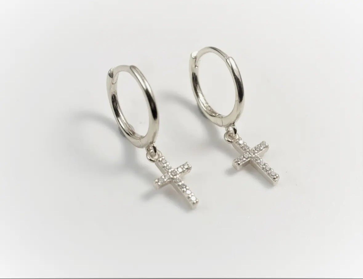Boucles d'Oreilles Créoles Sarah - Bijoux Croix