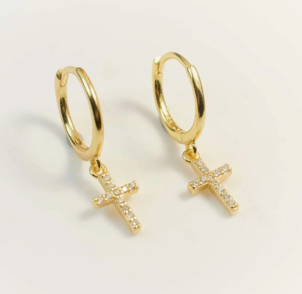 Boucles d'Oreilles Créoles Sarah - Bijoux Croix