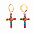 Boucles d’oreilles Croix Arc-en-Ciel - Bijoux Croix