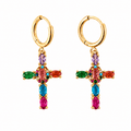 Boucles d’oreilles Croix Arc-en-Ciel - Bijoux Croix