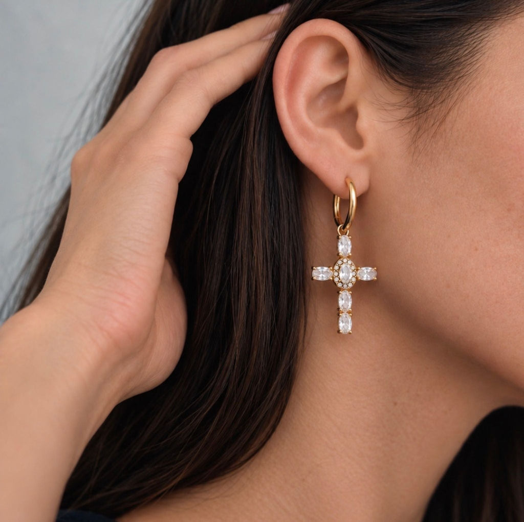 Boucles d’oreilles Croix Hosanna - Bijoux Croix 