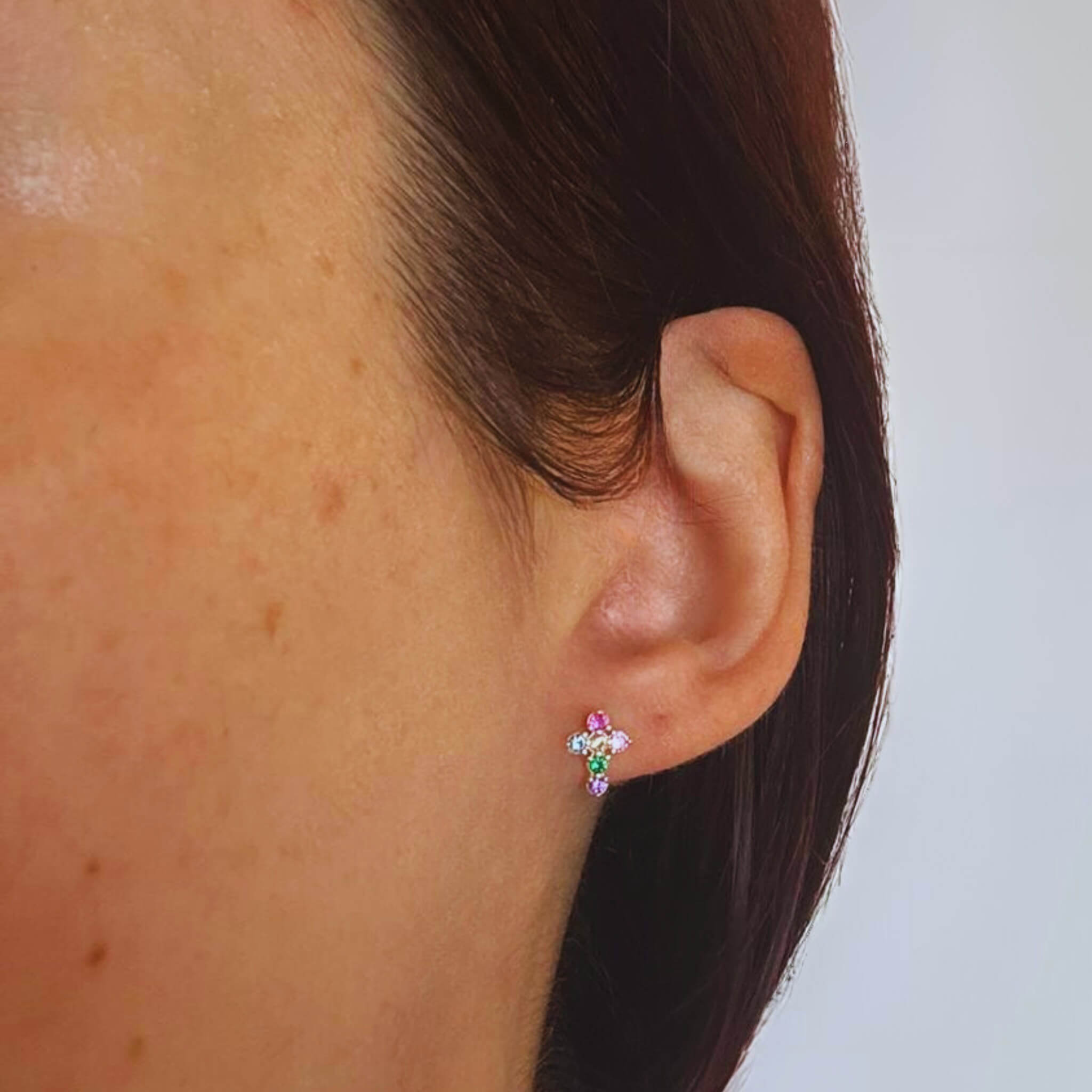 Boucles d'oreilles croix Joseph - Argent 925 Plaqué Or - Bijoux Croix