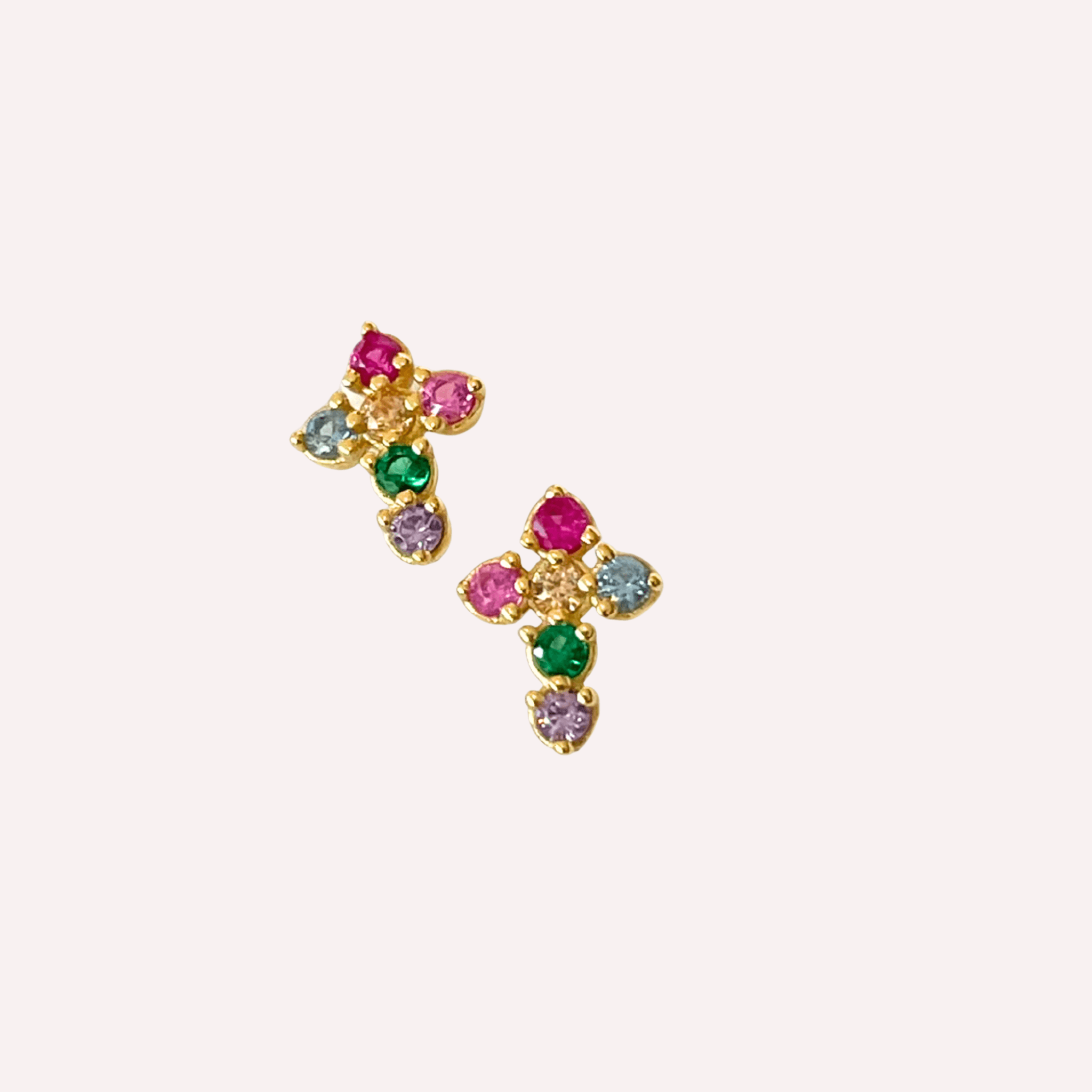 Boucles d'oreilles croix Joseph - Argent 925 Plaqué Or - Bijoux Croix