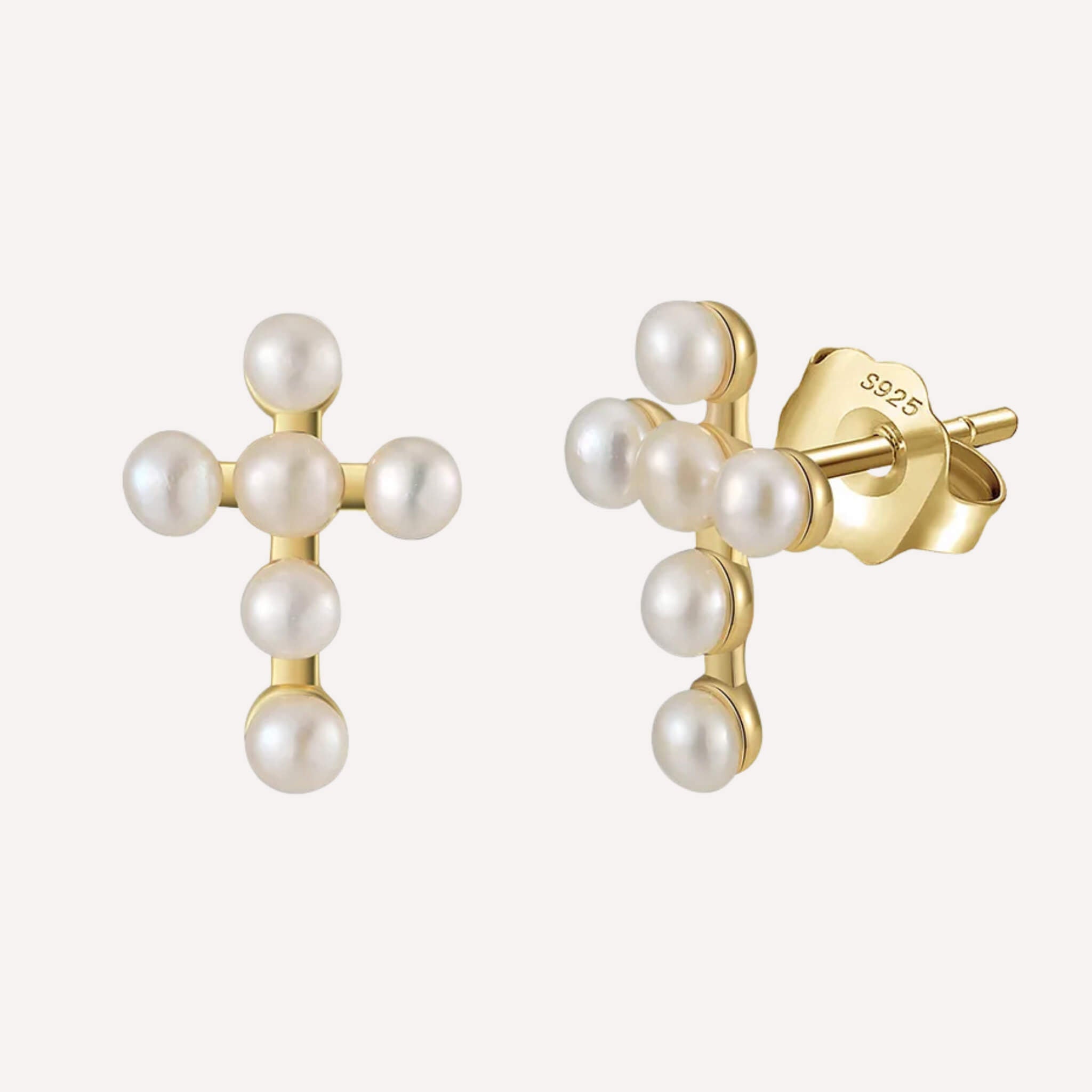 Boucles d’oreilles Perles de Grâce - Argent et Perles d'Eau Douce - Bijoux Croix