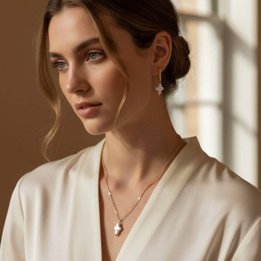 Boucles d’Oreilles Perles Keshi – Plaqué Or 18K - Bijoux Croix