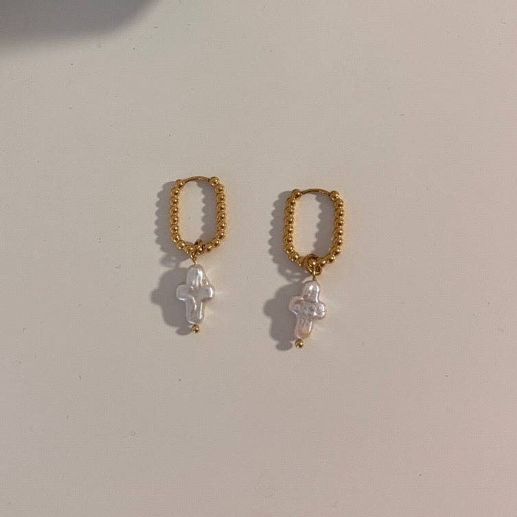 Boucles d’Oreilles Perles Keshi – Plaqué Or 18K - Bijoux Croix
