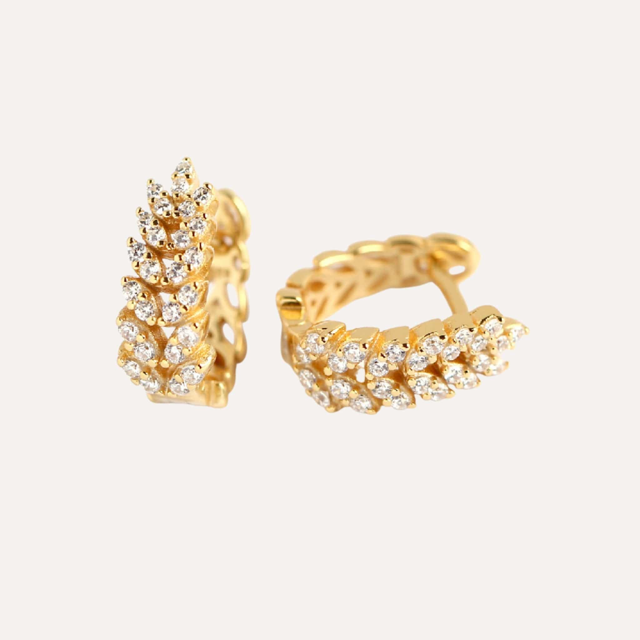 Boucles d’oreilles Rameaux – Plaqué Or 18K et Argent - Bijoux Croix