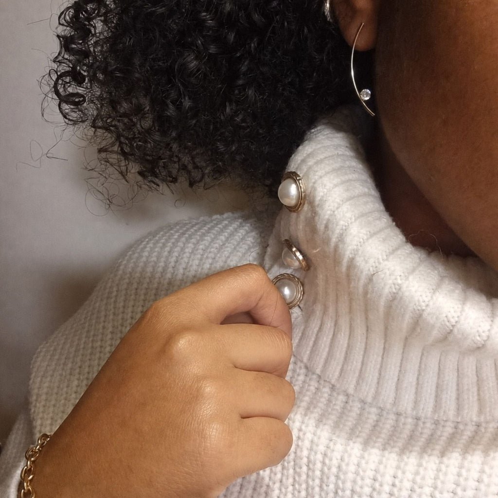 Boucles d’oreilles Auréole dorées pour femme avec pierre brillante