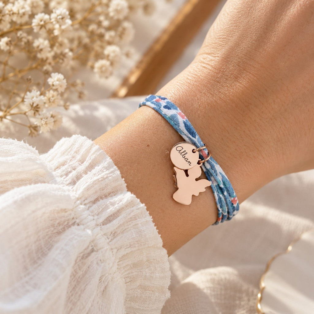 Bracelet Ange Liberty personnalisable - Bijoux Croix