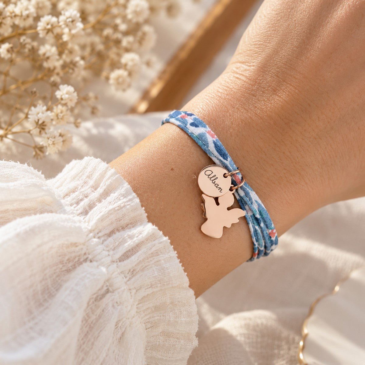 Bracelet Ange Liberty personnalisable - Bijoux Croix