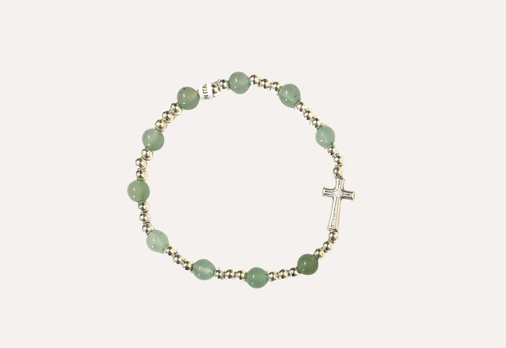 Bracelet Croix Aventurine Véritable - Bijoux Croix