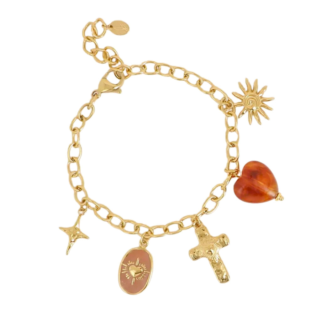 Bracelet Croix Breloques - Acier inoxydable - Bijoux Croix