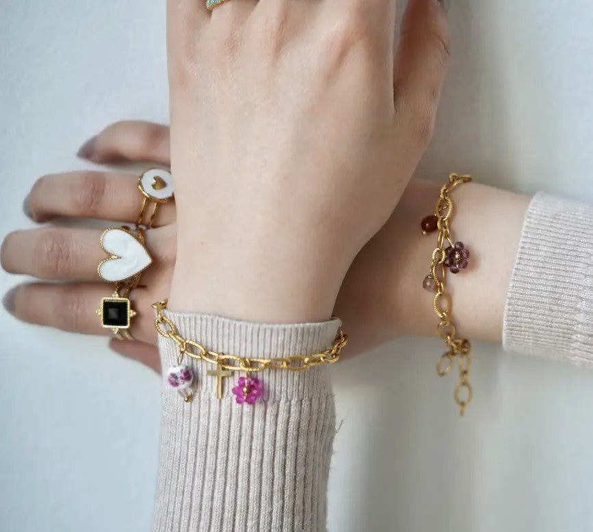 Bracelet Croix et Fleurs - Bijoux Croix
