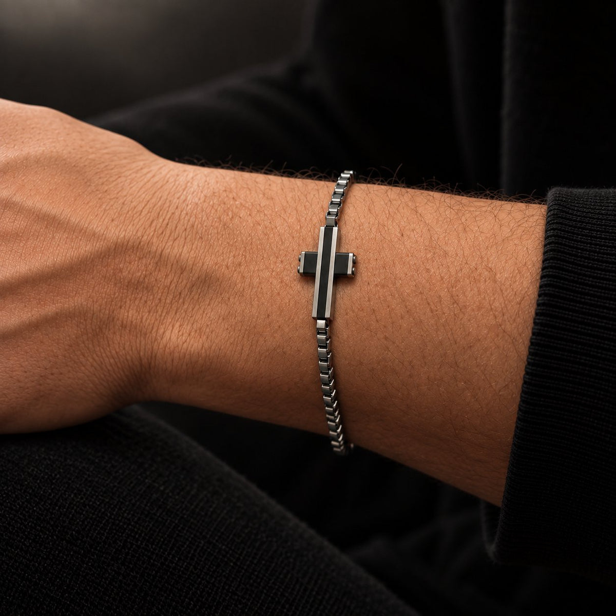Bracelet Croix Homme – Acier - Bijoux Croix