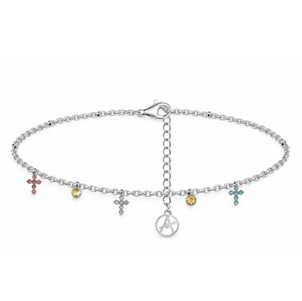 Bracelet Croix Multiple à Breloques - Bijoux Croix