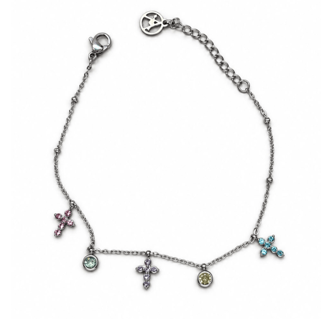 Bracelet Croix Multiple à Breloques - Bijoux Croix