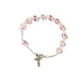 Bracelet Décade Crucifix cristal rose - Bijoux Croix